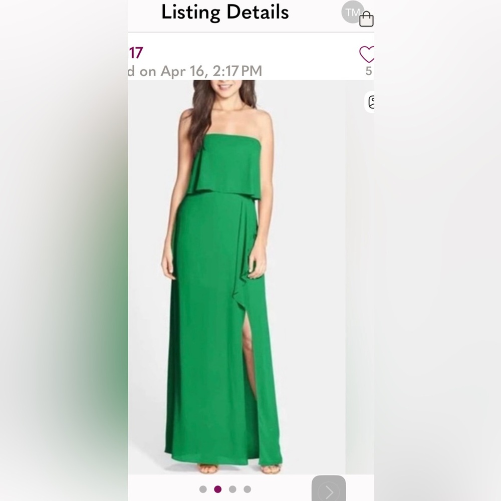 BCBGMaxAzria Strapless Green Dress